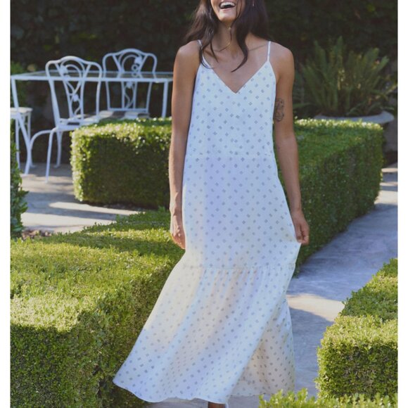 NEW Everlane The Long Weekend Dress in Butterlite Womens 0 Bone Black Dot - Picture 6 of 16